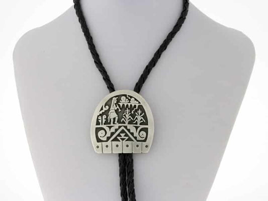 Sterling Silver Overlay Bolo Tie