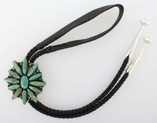 Natural Nevada Turquoise Cluster Bolo Tie