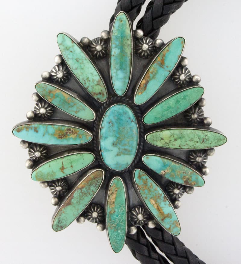 Natural Nevada Turquoise Cluster Bolo Tie