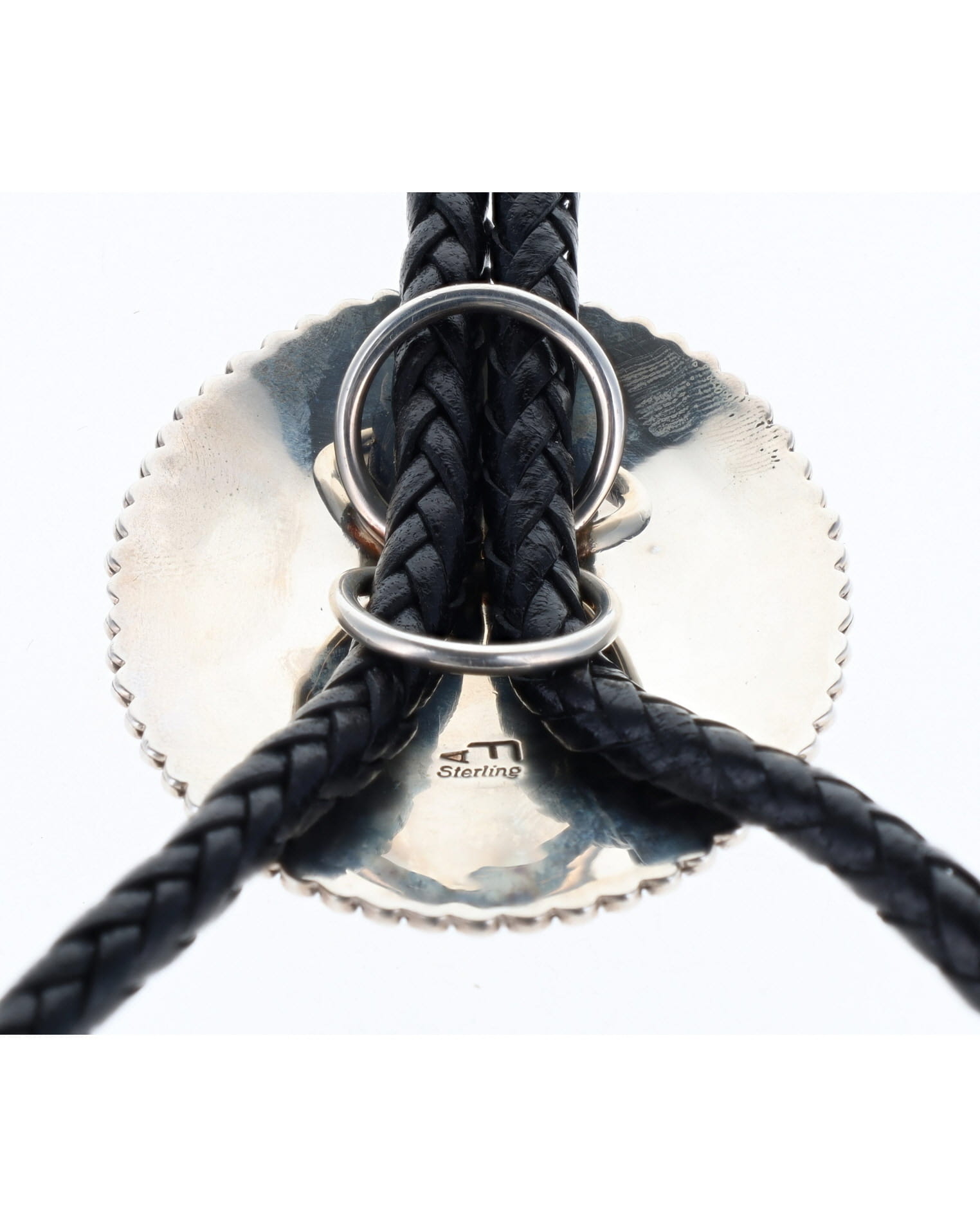 Sterling Silver Overlay Bolo Tie With Multi-Color Micro Inlay Design