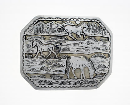 Overlay Horse Belt Buckle