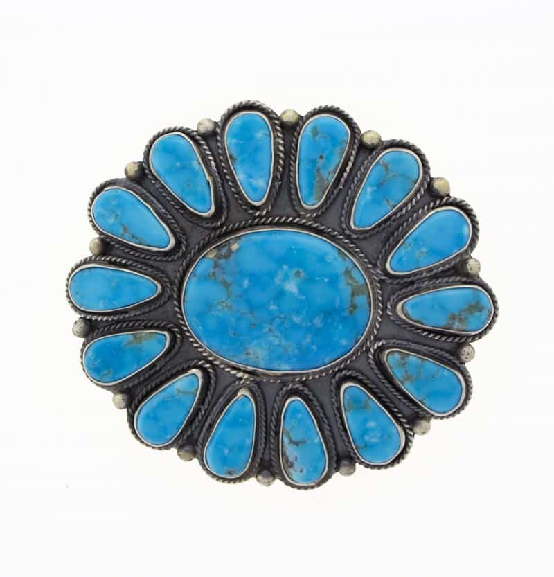 Kingman Turquoise Cluster Belt Buckle