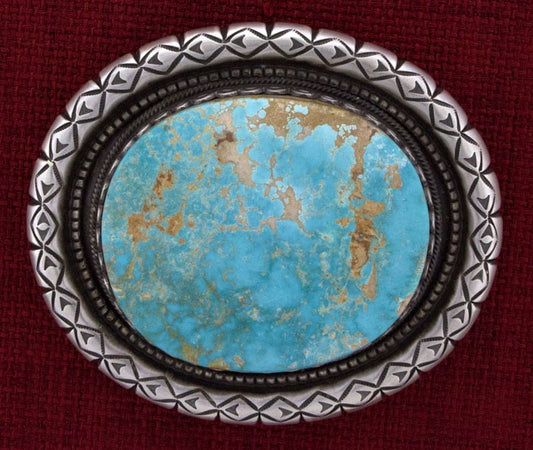 Natural Royston Turquoise Belt Buckle