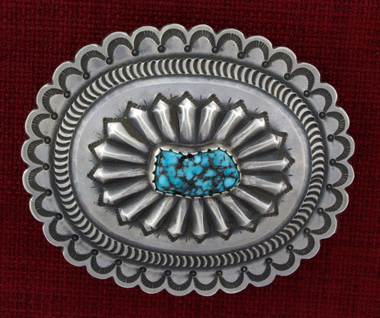 Natural Kingman Turquoise Belt Buckle