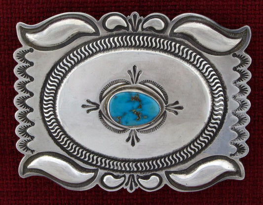 ***VINTAGE Natural Morenci Turquoise Belt Buckle