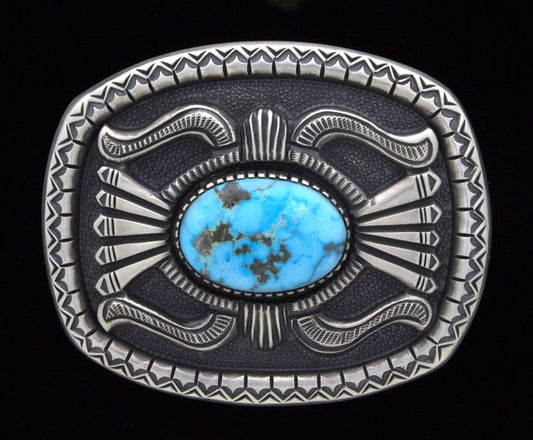 Natural Kingman Turquoise Belt Buckle