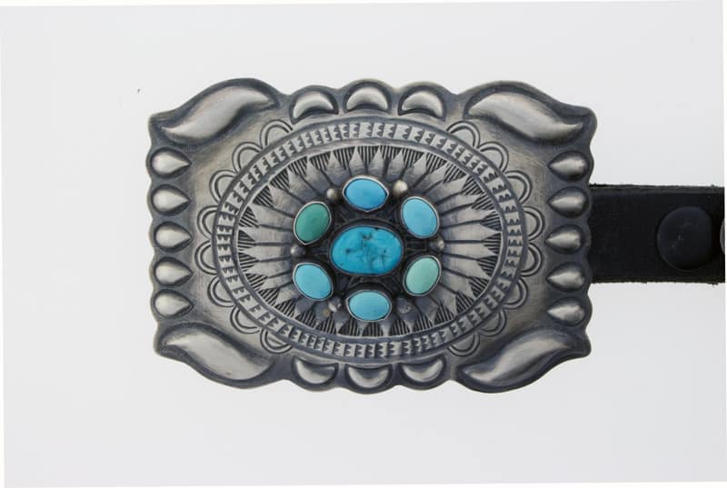 Kingman Turquoise Cluster Concho Belt