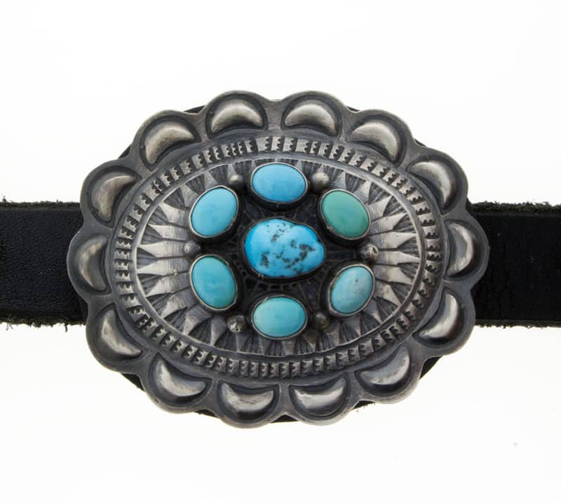 Kingman Turquoise Cluster Concho Belt