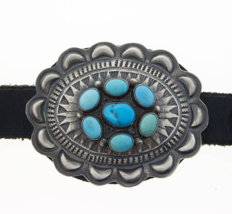 Kingman Turquoise Cluster Concho Belt