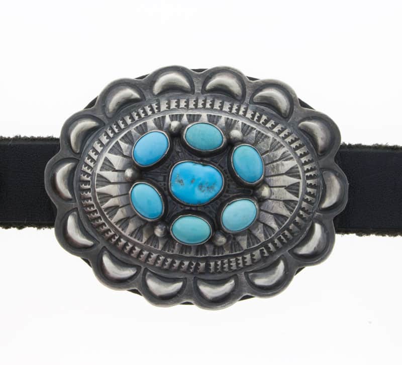 Kingman Turquoise Cluster Concho Belt