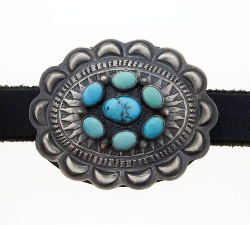 Kingman Turquoise Cluster Concho Belt