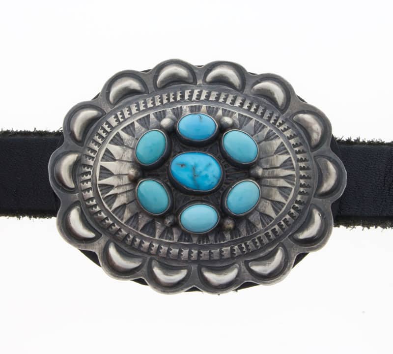 Kingman Turquoise Cluster Concho Belt