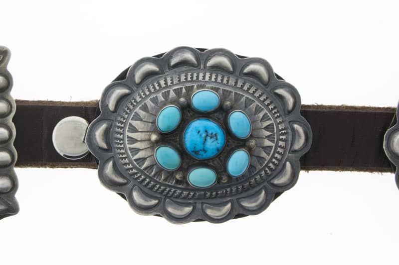 Sleeping Beauty Turquoise Cluster Concho Belt