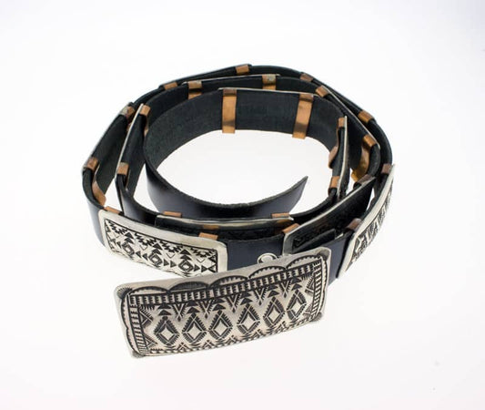 Sterling Silver Overlay Concho Belt