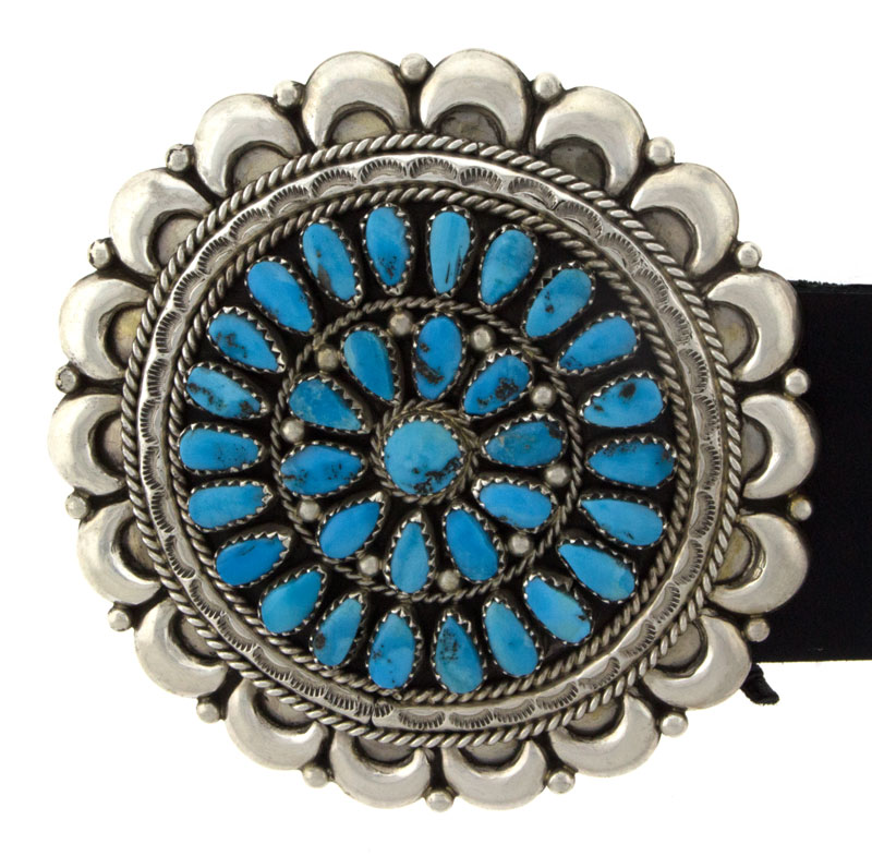 Natural Sleeping Beauty Turquoise Cluster Concho Belt