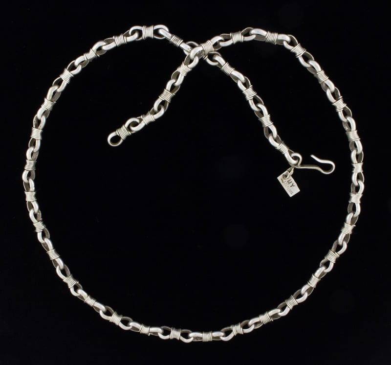 Handmade Sterling Silver Wire Wrapped Link Chain