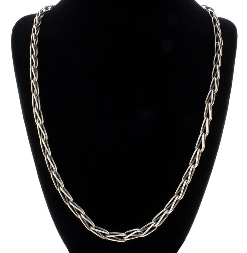 Handmade Sterling Silver Folded Link Chain Necklace