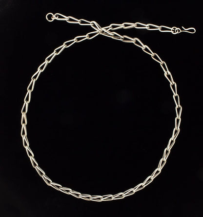 Handmade Sterling Silver Folded Link Chain Necklace