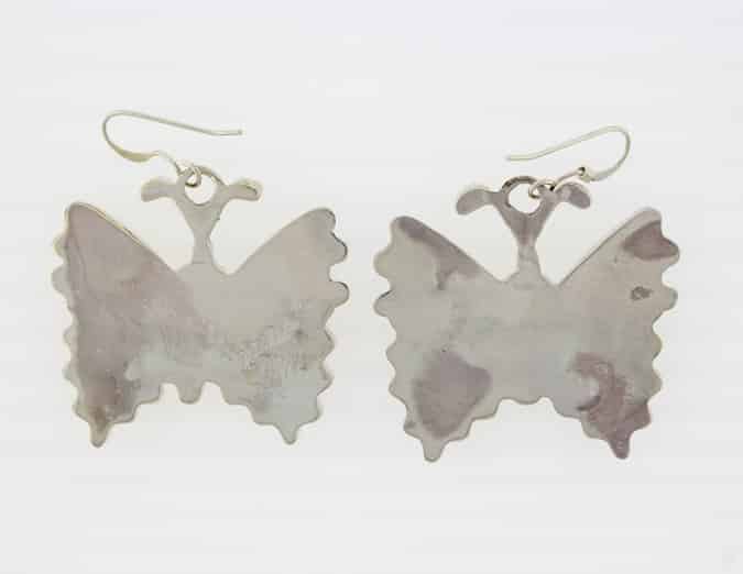 Multi-Color Hand Carved Stone Inlay Butterfly Earrings