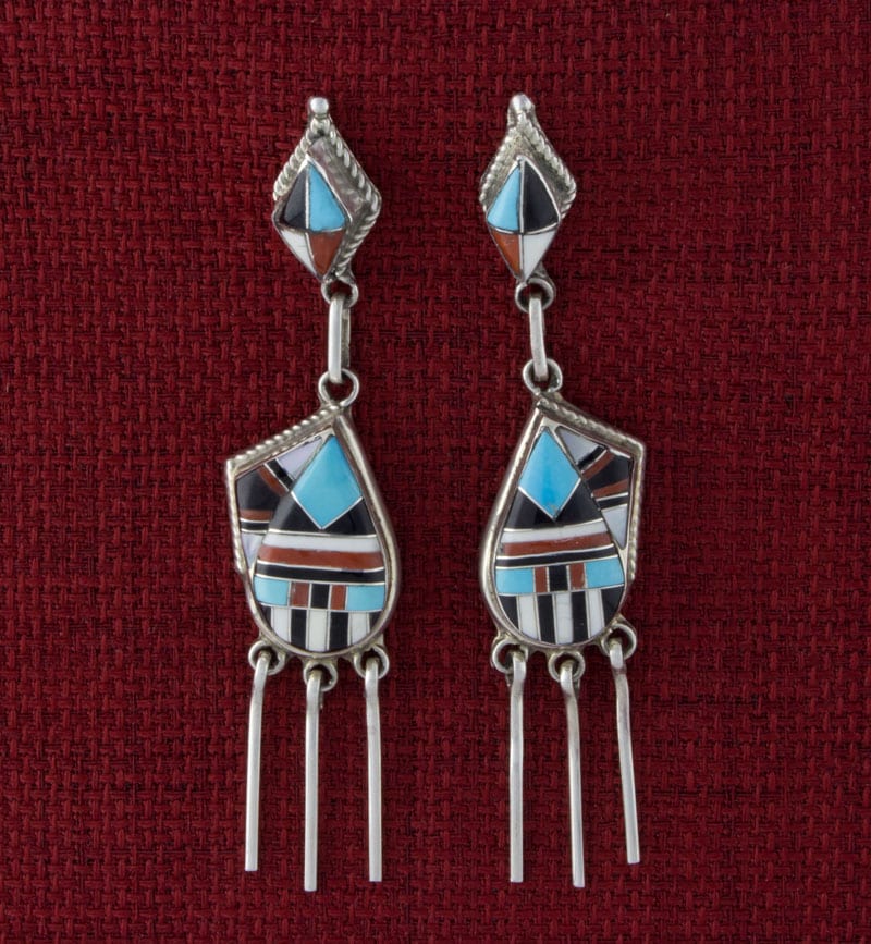 Multi-Stone Inlay Earrings