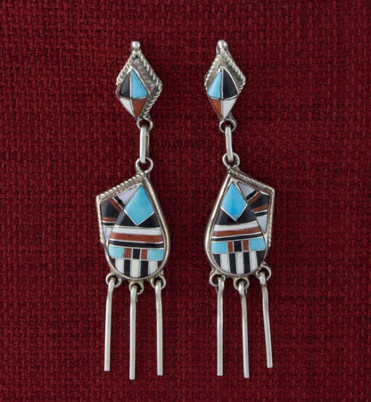 Multi-Stone Inlay Earrings