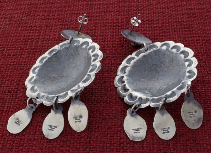 Kingman Tuquoise Concho Style Earrings