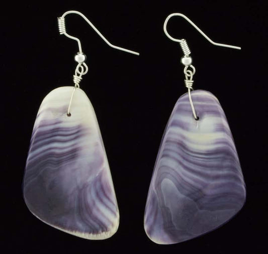 Natural Wampum Shell Slab Earrings