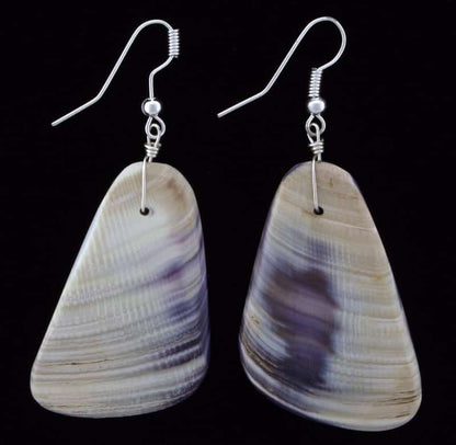 Natural Wampum Shell Slab Earrings