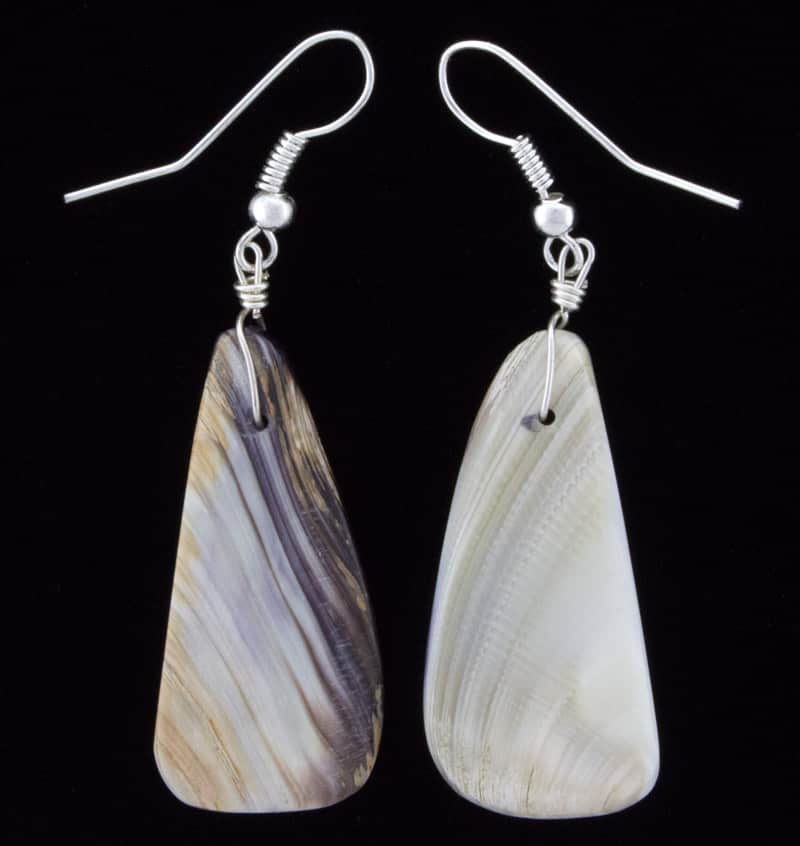 Natural Wampum Shell Slab Earrings