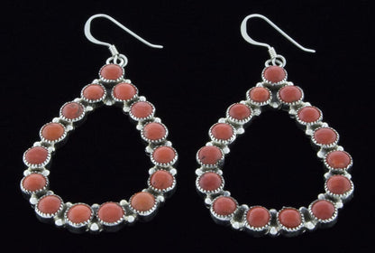 Open Teardrop Coral Earrings