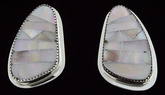 Pink Mussel Shell Inlay Earrings