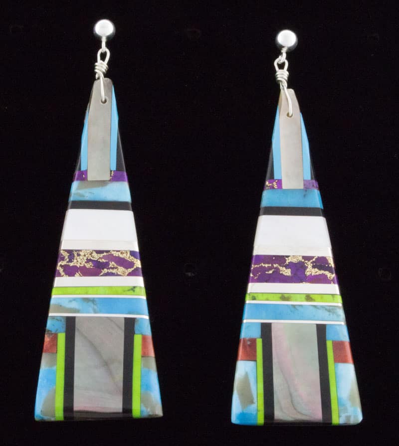 Multi-Stone Inlay Earrings