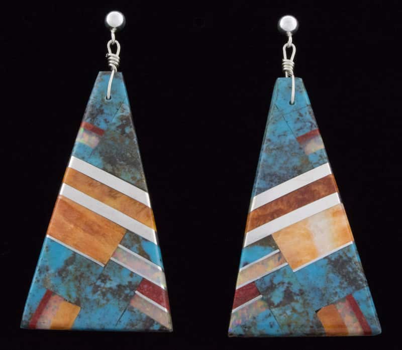 Multi-Stone Inlay Earrings