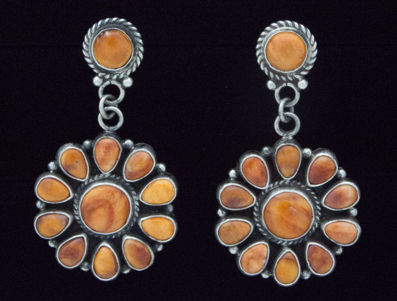 Red/Orange Spiny Oyster Cluster Earrings