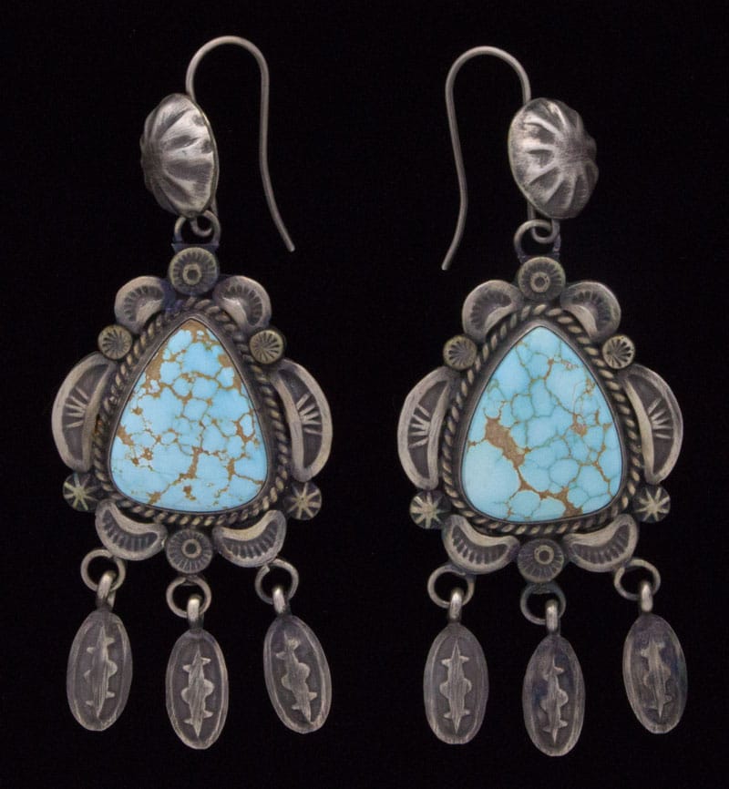 High Grade Natural #8 Turquoise Earrings