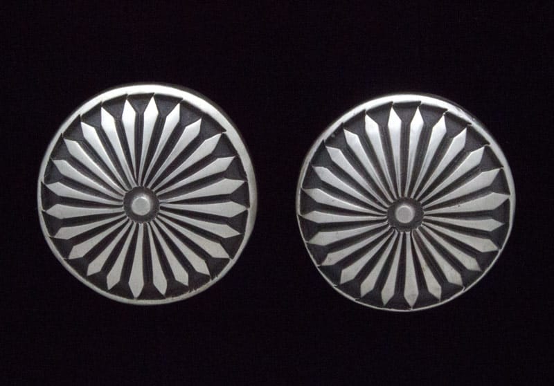 Sterling Silver Dome Shaped Concho Style Earrings