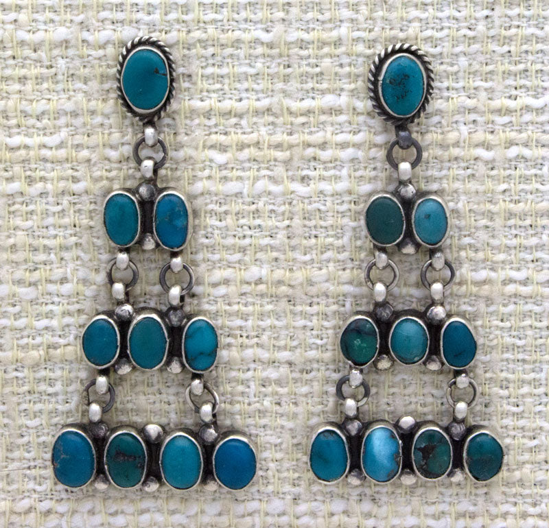 Natural Nevada Turquoise Chandelier Earrings