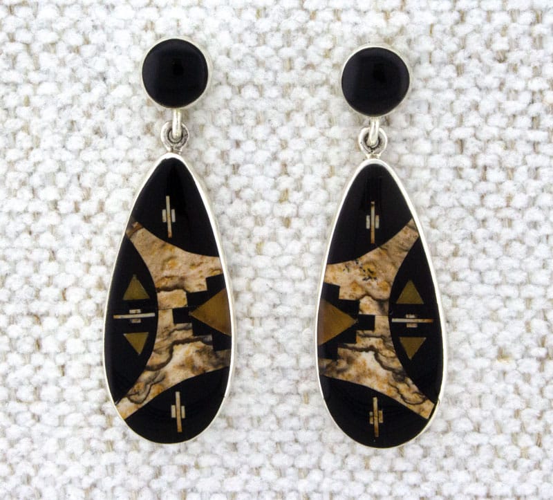 Fancy Micro Inlay Pendant And Earrings Set