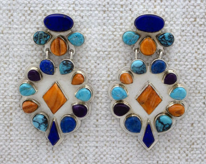 Multi-Color Natural Stone Earrings