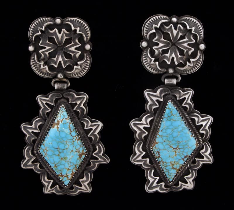 High Grade Natural #8 Turquoise Earrings