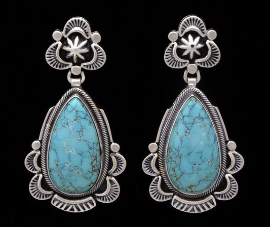 High Grade Natural #8 Turquoise Earrings