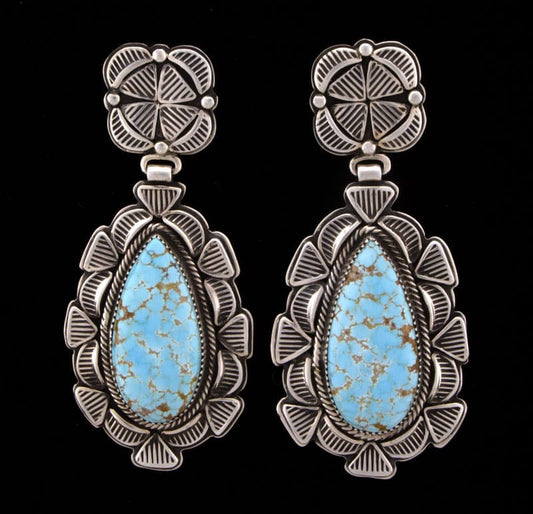 High Grade Natural #8 Turquoise Earrings