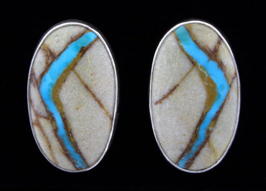 Natural Royston Ribbon Turquoise Earrings