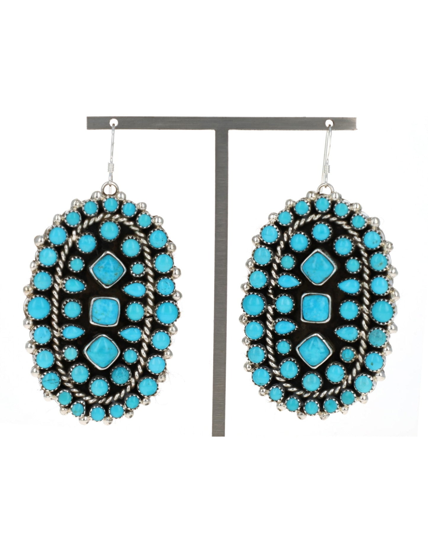 Natural Sleeping Beauty Turquoise Cluster Earrings