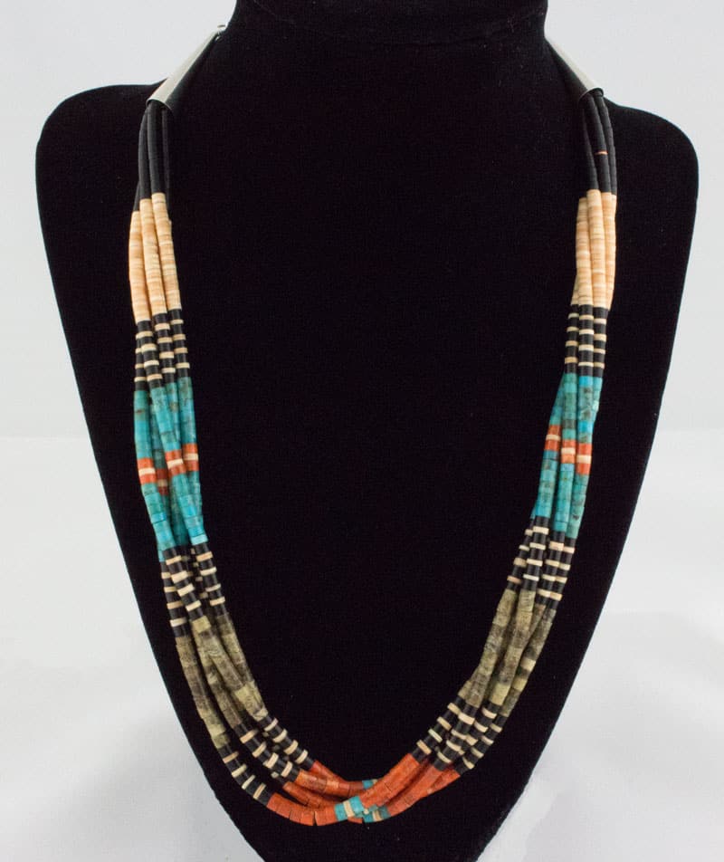 5-Strand Multi-Color Heishi Necklace