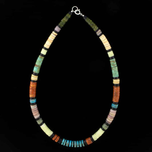 Graduated Multi-Color Heishi Necklace