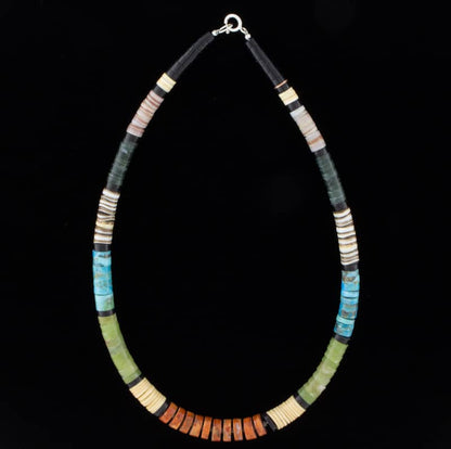 Graduated Multi-Color Heishi Necklace