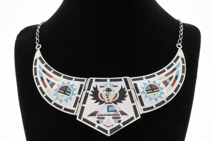 Collier en inlay multi-pierres Zuni - NL#1013