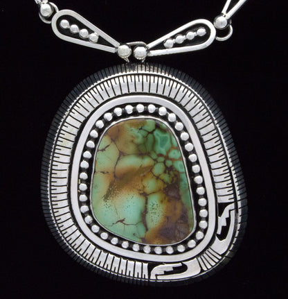 Natural Royston Turquoise Shadowbox Necklace With Matching Earrings