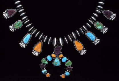 Multi-Stone Necklace With Matching Earrings